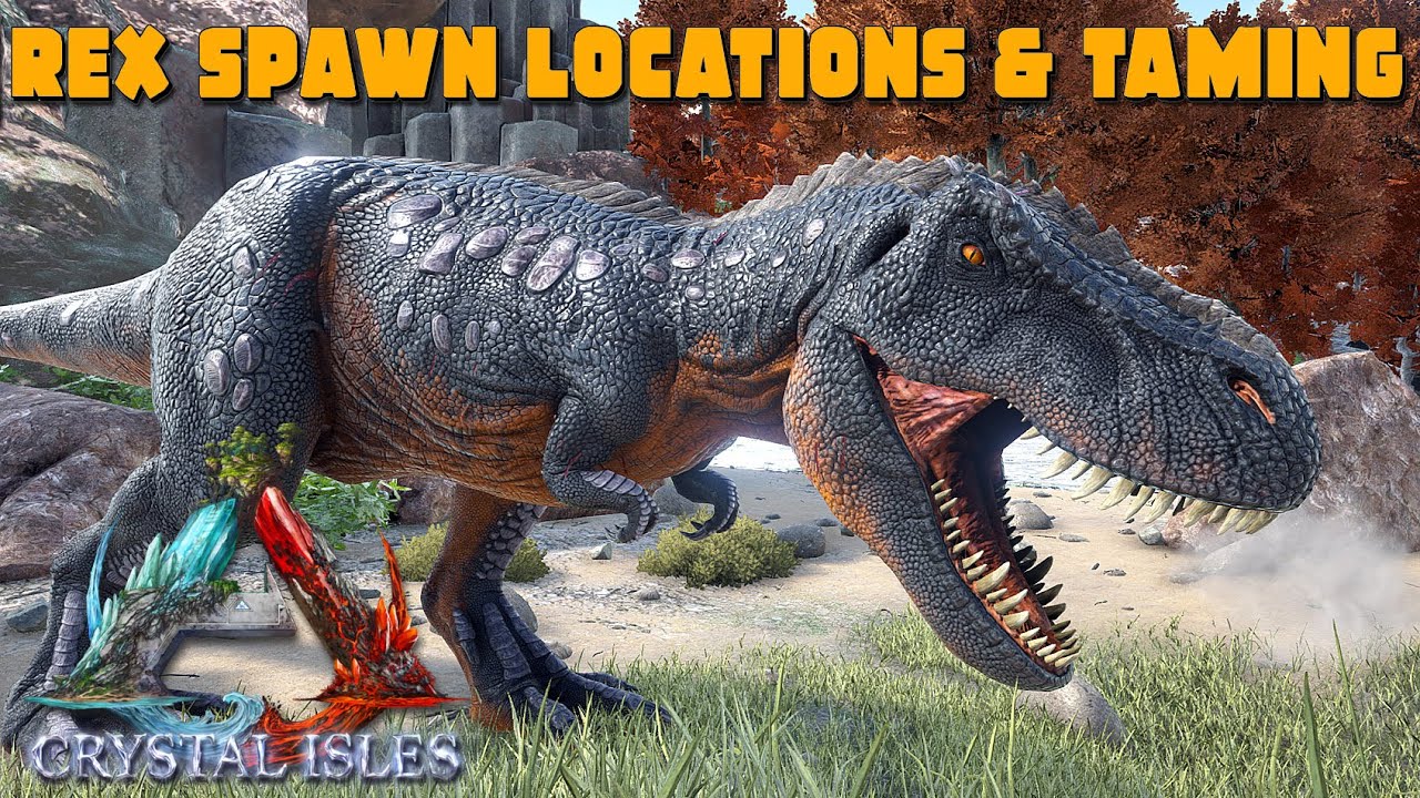 ARK: Crystal Isles - MOST COMMON Rex Spawn Locations & TAMING!!