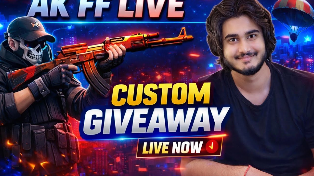 AK FF LIVE #CUSTAMGIVEWAY #ROAD TO MAP #LIVE STREAM #FREEE FIRE LIVE STREAM