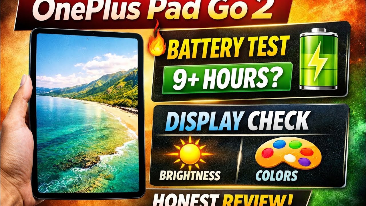 1️⃣ OnePlus Pad Go 2 Battery & Display Test 🔋📱 | Real Use Review