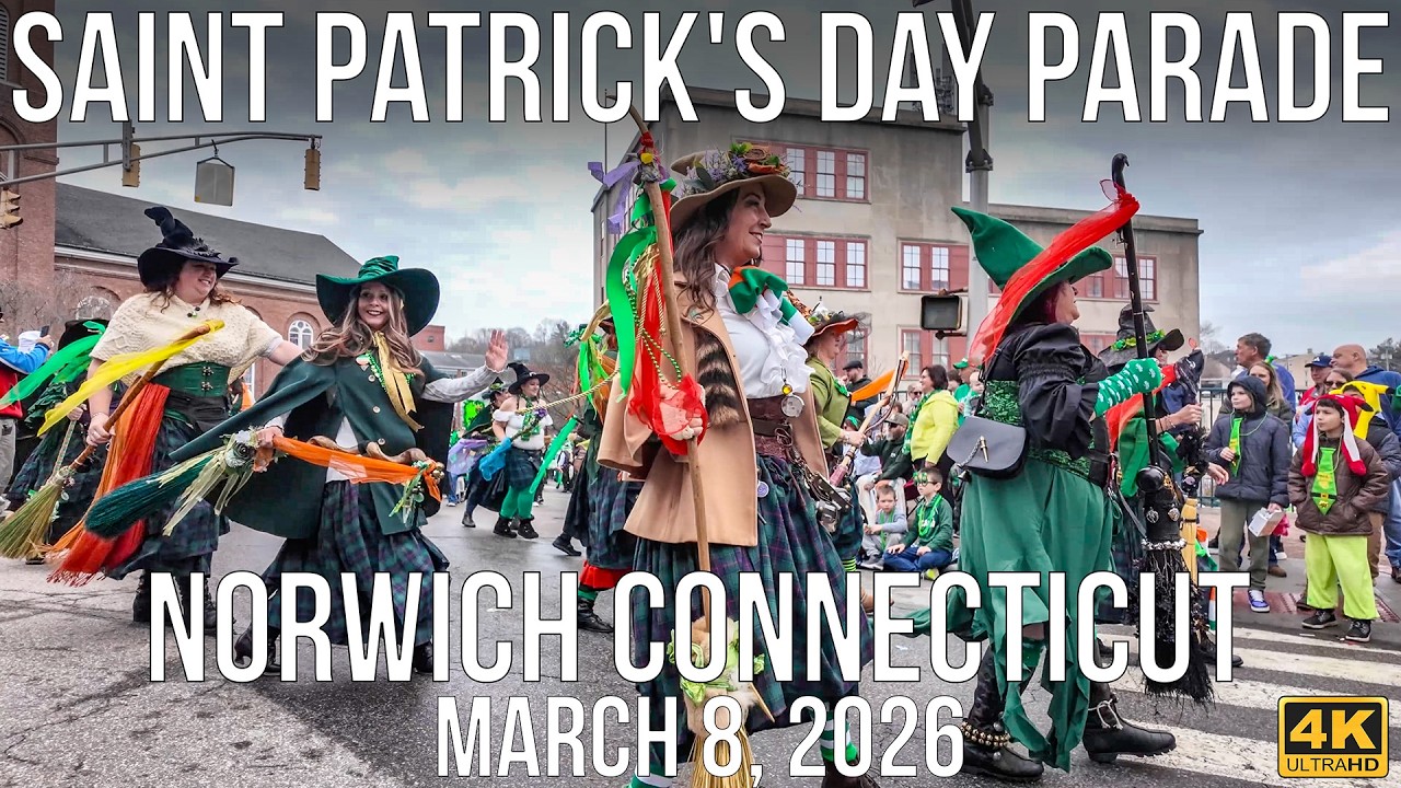 Saint Patrick's Day Parade 2026 | Norwich, Connecticut | 4K Stereo Audio