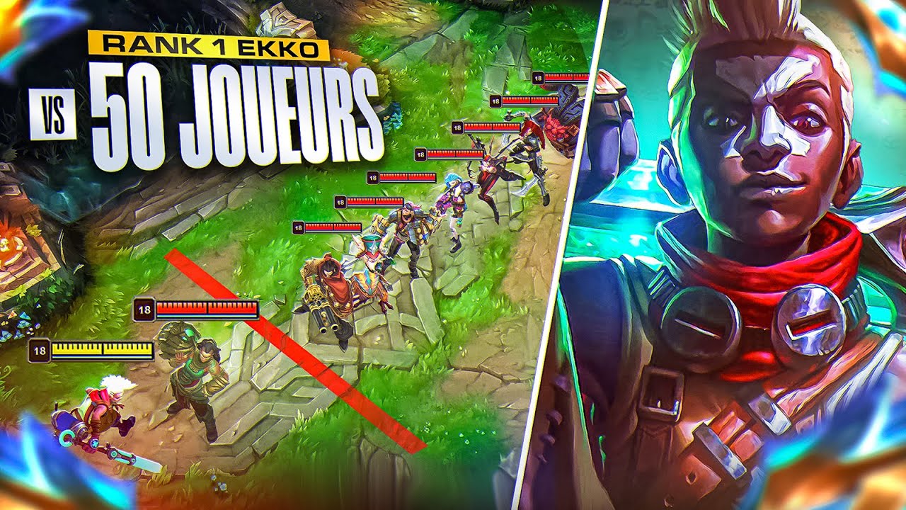 RANK 1 EKKO VS 50 JOUEURS ! IL DOIT SURVIVRE A TOUTES LES VAGUES SANS MOURIR ET SANS BACK !