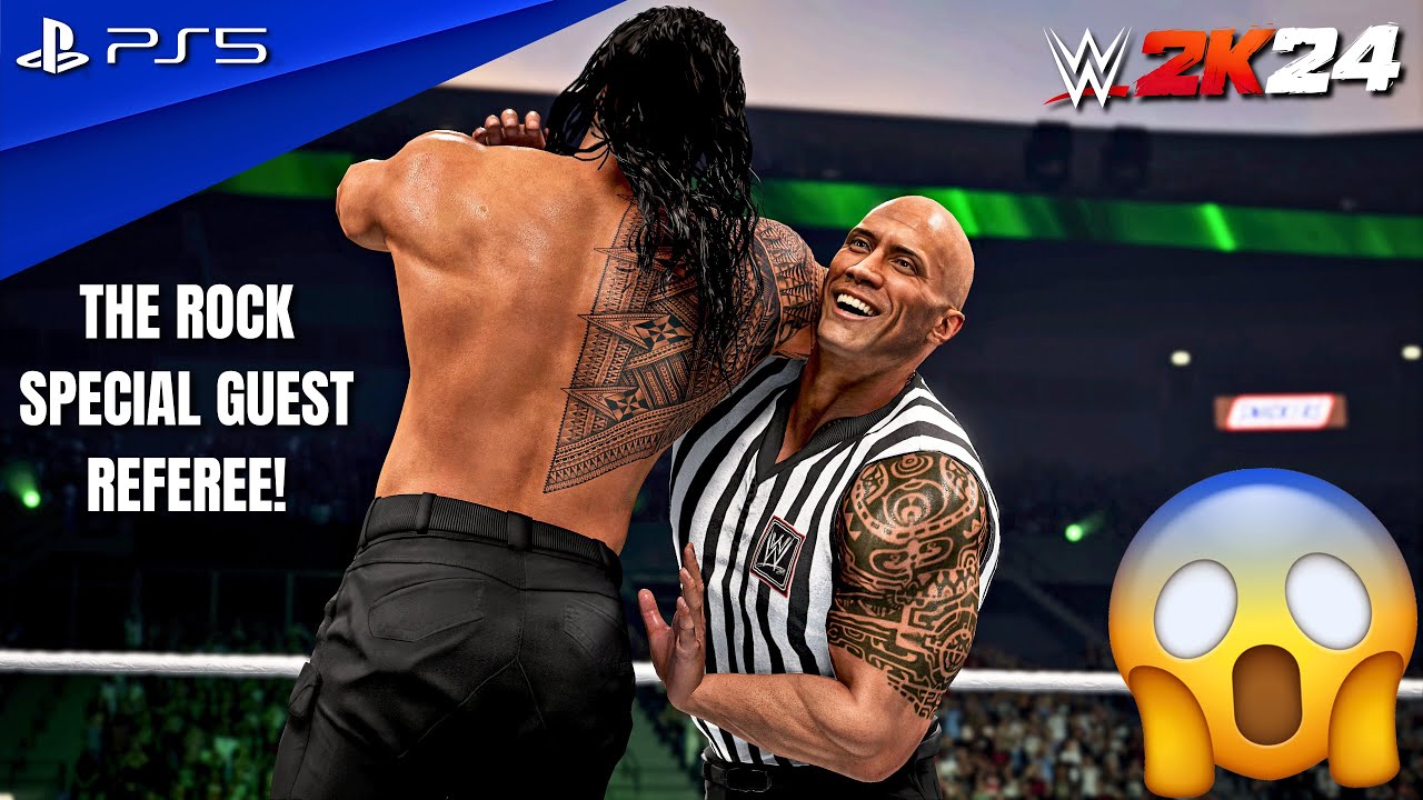WWE 2K24 — Коди Роудс против Романа Рейнса — матч со специальным приглашённым рефери «Скала» | PS...