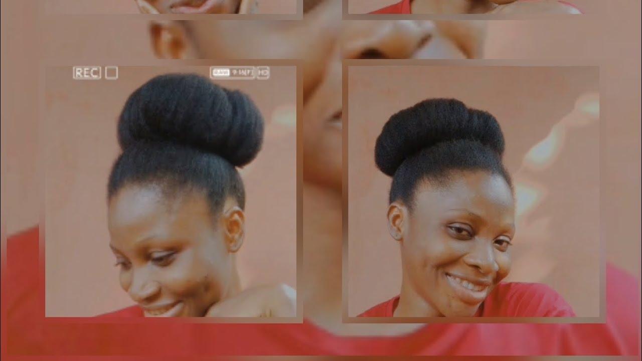 Step-by-step updo tutorial on natural hair without gel #tutorial #naturalhair #updohairstyles #fypシ 