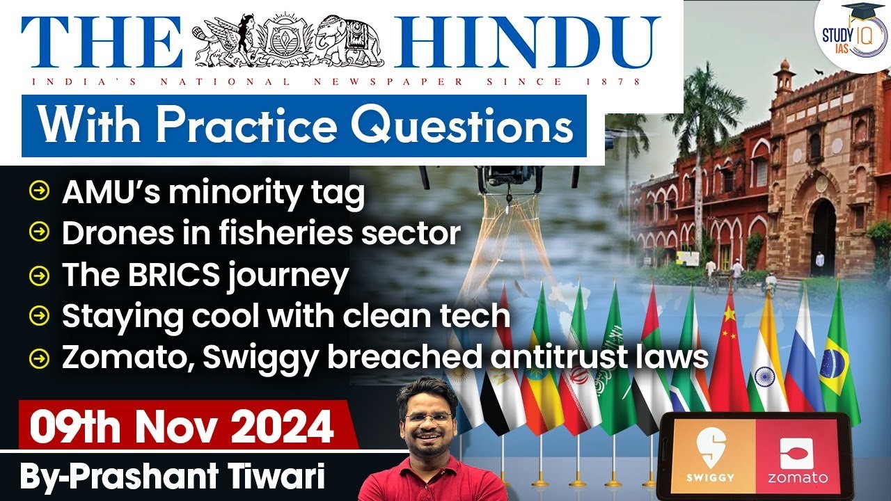 The Hindu Newspaper Analysis | 9 Nov 2024 | Current Affairs Today | Daily Current Affairs | StudyIQ