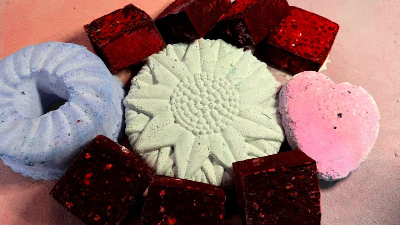 Happy birthday @sibgha_.0 ! | Chunky Red Blocks & Soft Pastels | Unique Reformed Gym Chalk Crush ASMR