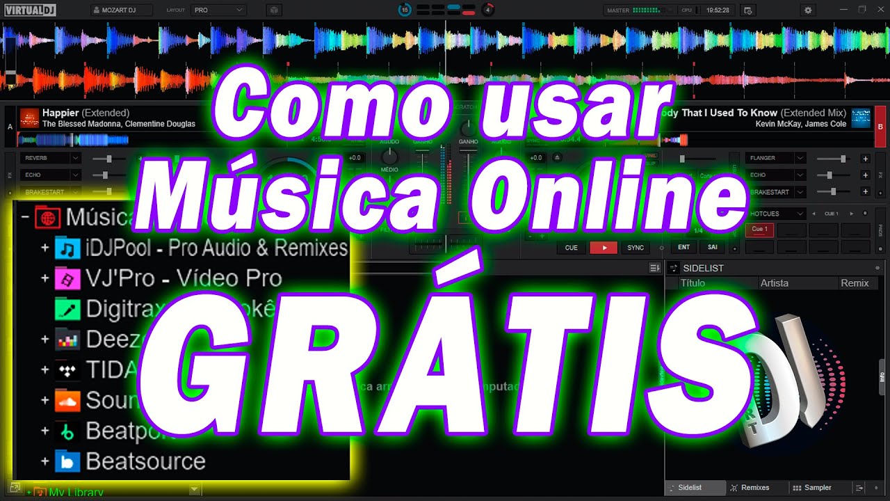 Como usar as Músicas Online do Virtual Dj, Grátis, 