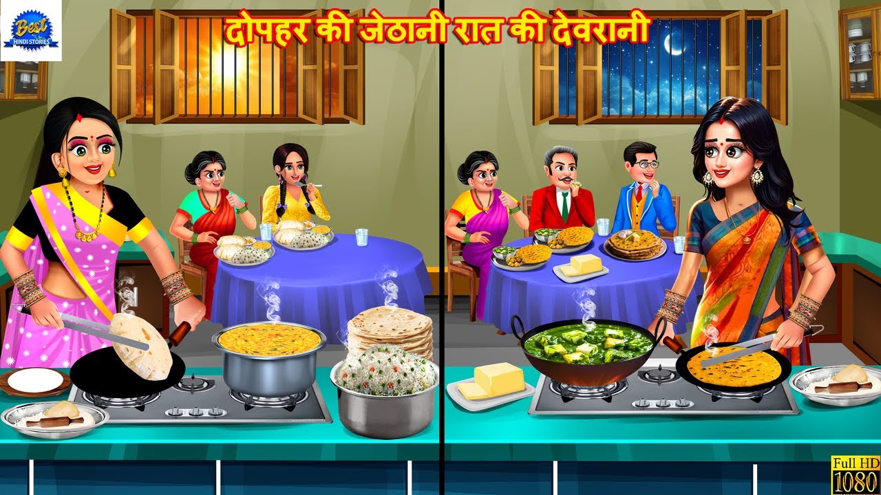 दोपहर की जेठानी रात की देवरानी | Jethani Devrani | Hindi Kahani | Moral Stories | Hindi Cartoon