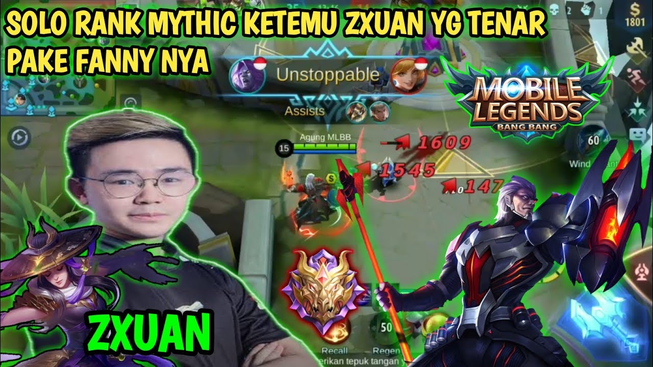 SOLO RANK Ketemu ZXUAN Yg Tenar Pake Fanny Nya ~ Mobile Legends ~ Top Global Moskov ~ Agung MLBB