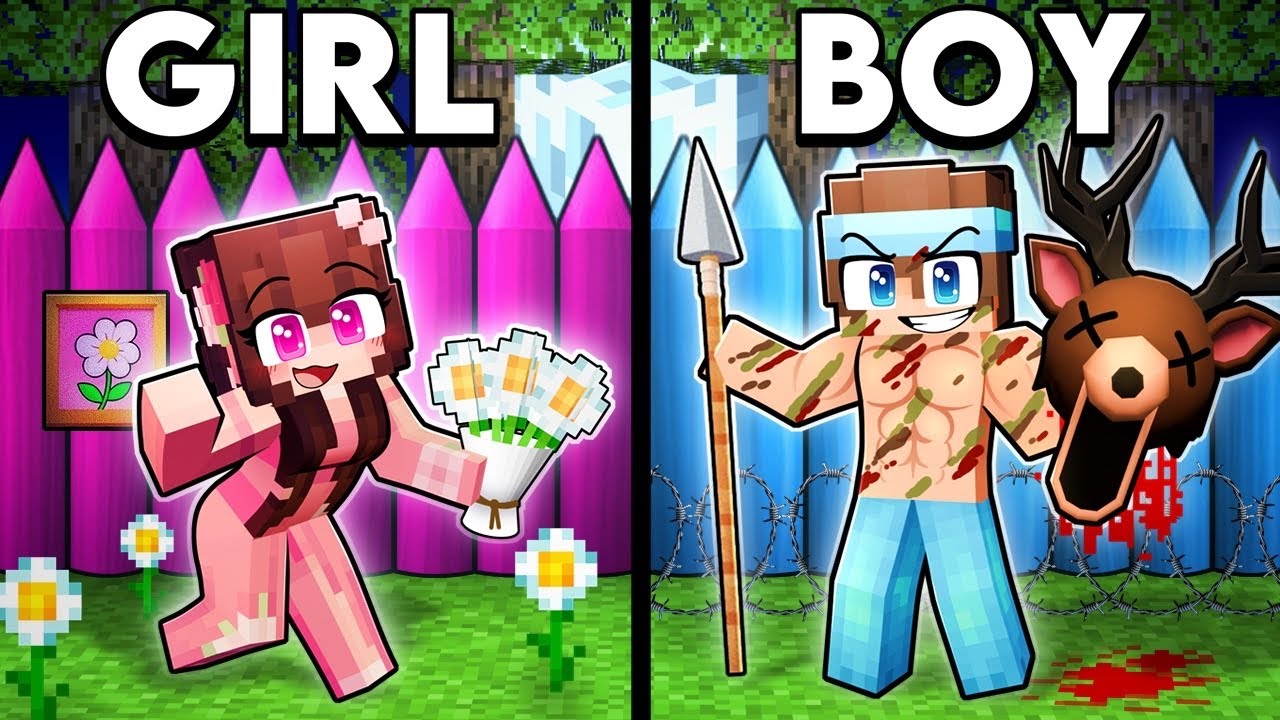 GIRL VS BOY Base in the Forest!!