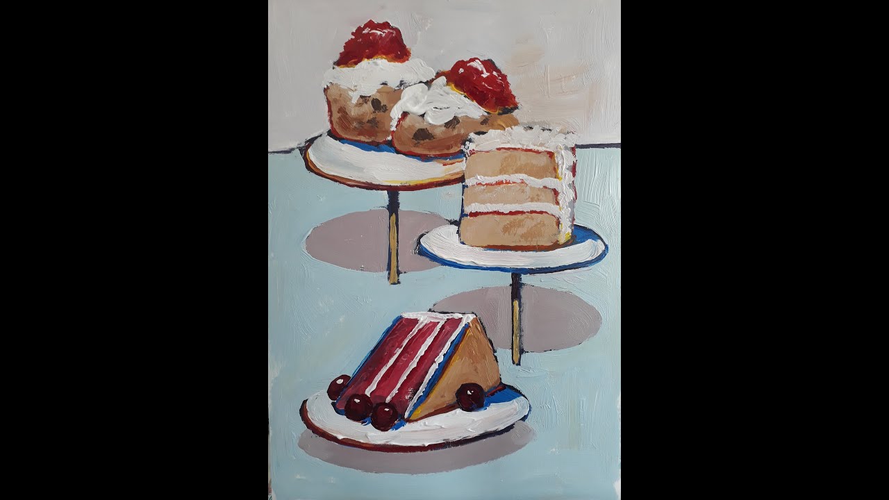 Painting in the style of Wayne Thiebaud by Caroline Marsland