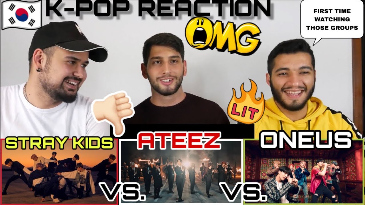 KPOP REACTION to BOYGROUPS w NON-KPOP Fan -Stray Kids DOUBLE KNOT vs Ateez WONDERLAND vs Oneus LIT