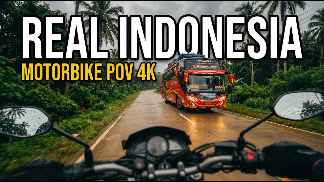 REAL INDONESIAN TRAFFIC | Motorbike POV on a Busy Provincial Road 🇮🇩