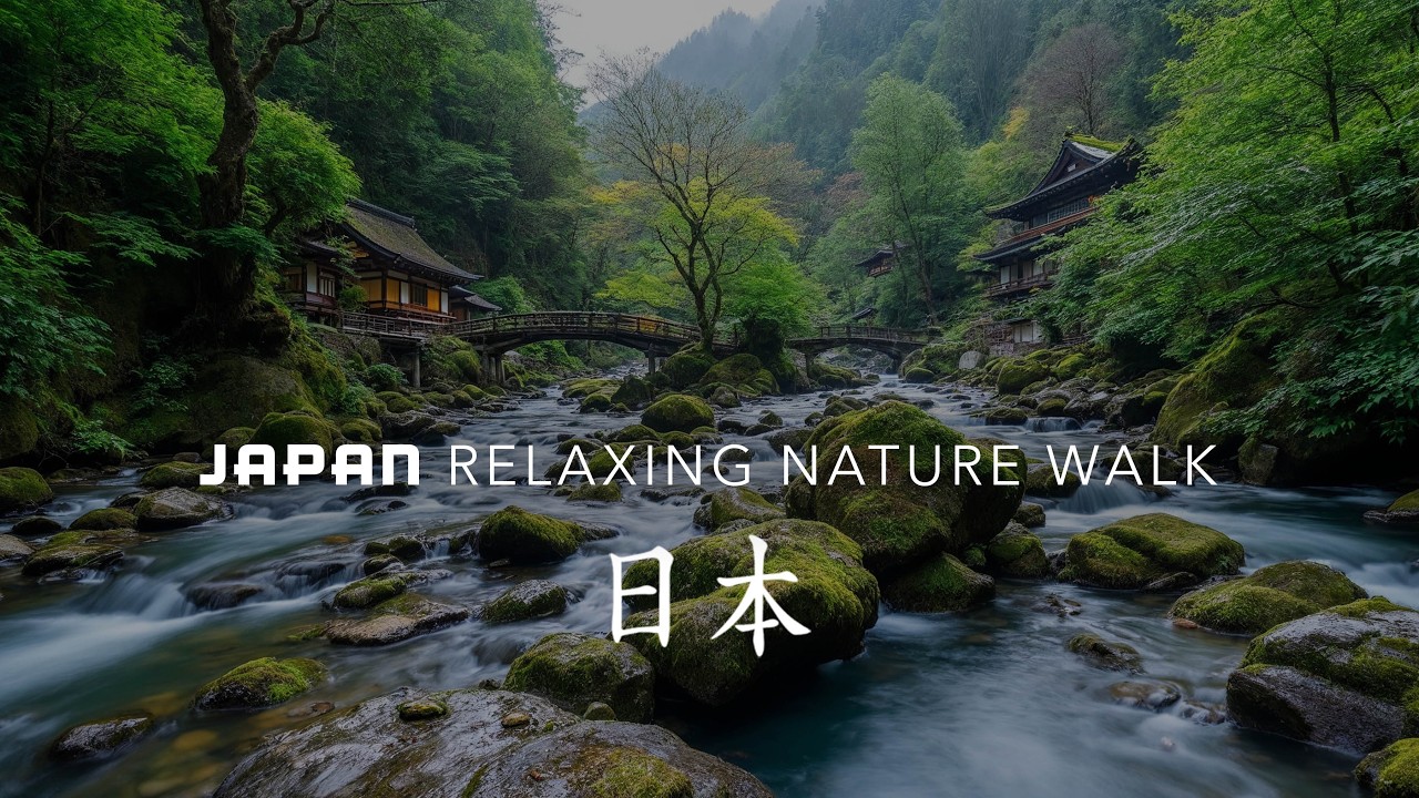 🌧️ ASMR Japan Rain Walk 4K | Serene Forests, Flowing Rivers & Quiet Mountain Paths