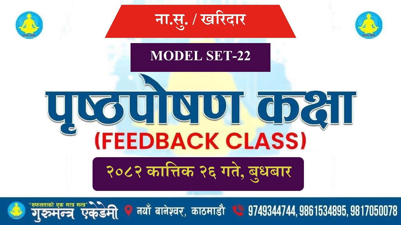 GK & IQ Model SET 21 को पृष्ठपोषण कक्षा (Feedback Class)