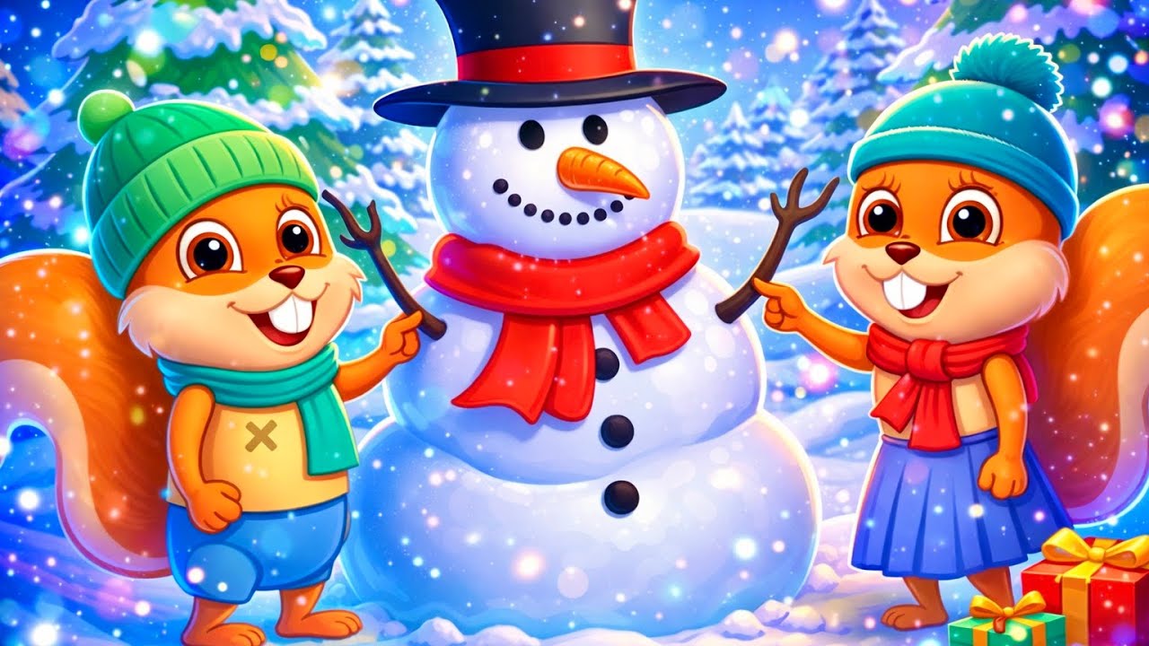 Bridie Squirrel in English - A HAT FOR THE SNOWMAN 🎩☃️ - Cartoon for Kids 4K