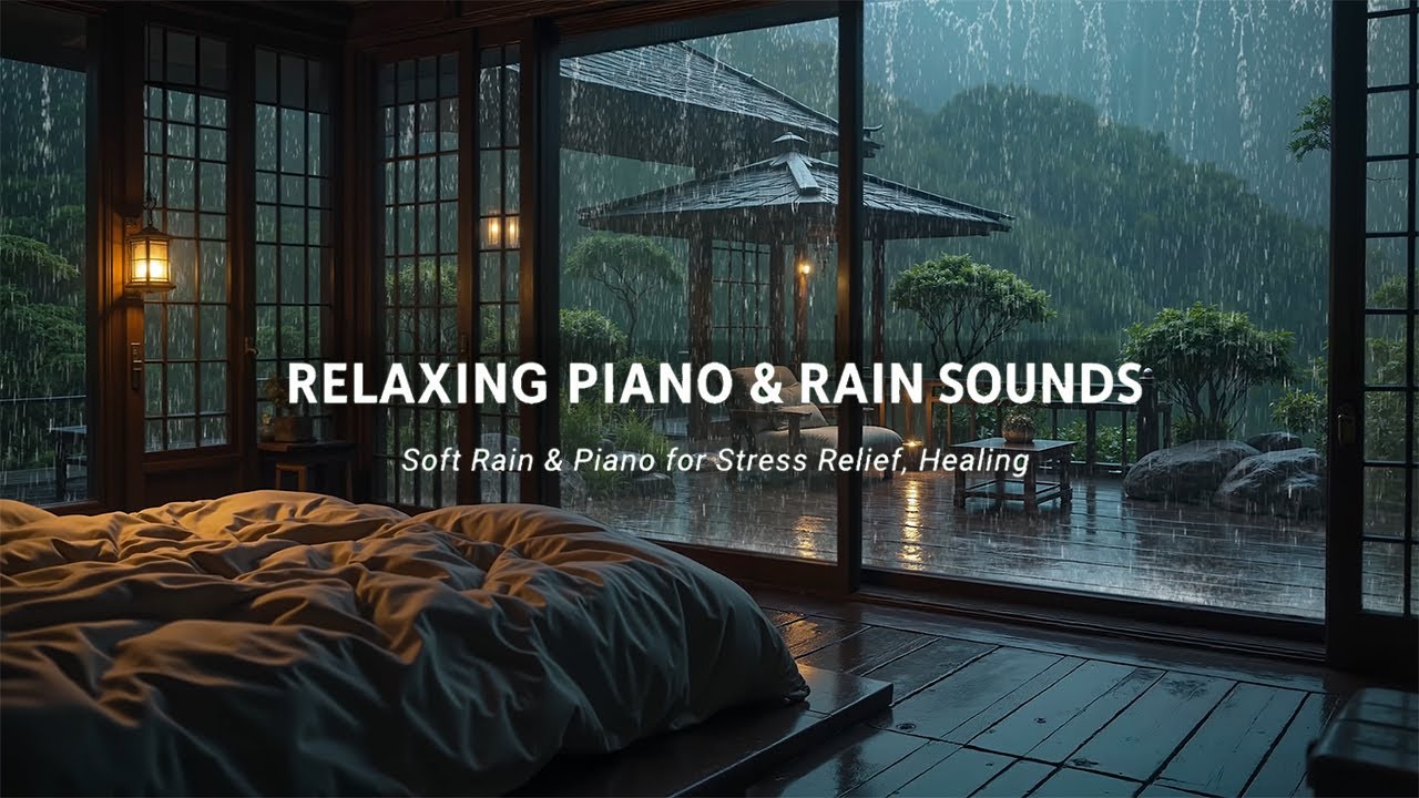 FALL INTO SLEEP INSTANTLY – Relaxing Piano Music + Rain Sounds for Insomnia, Stress Relief