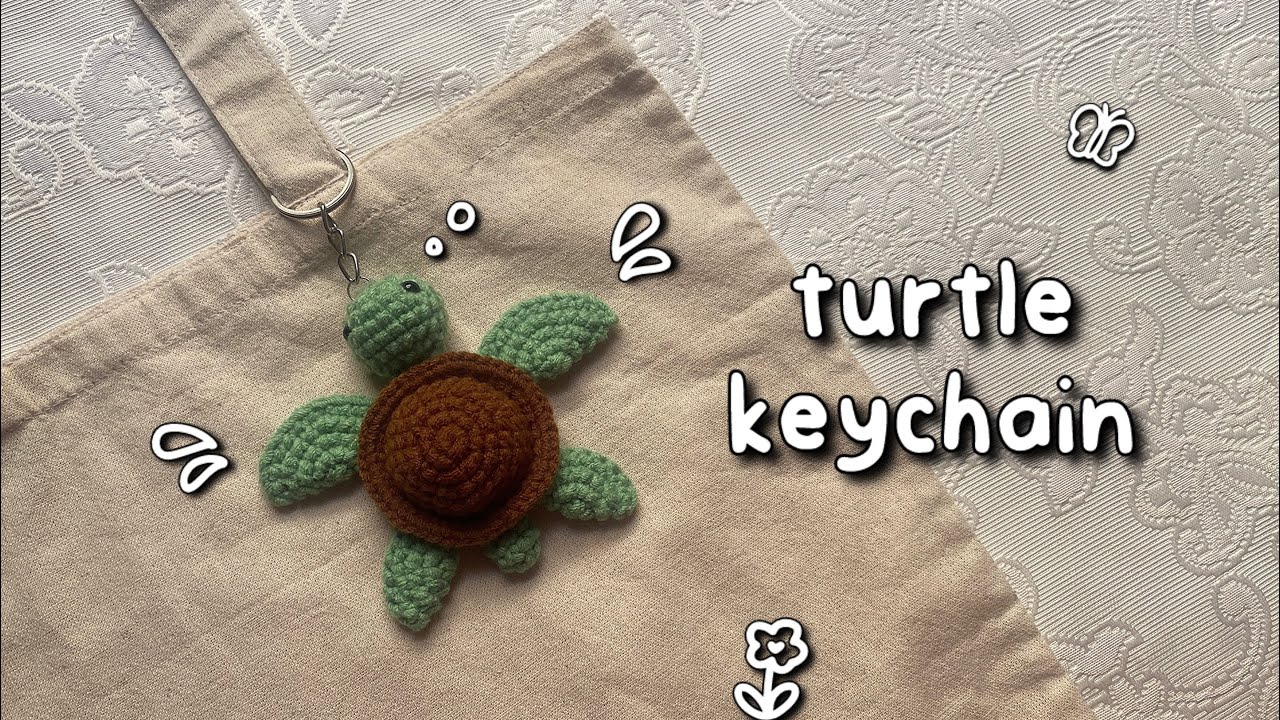 How to Crochet a Turtle Keychain 🐢| Amigurumi Turtle Keychain | Crochet Amigurumi Keychain Tutorial