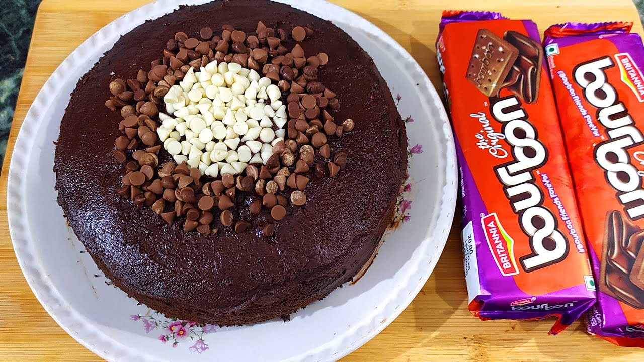 Bourbon Biscuit Cake In Kadai | Eggless Chocolate Cake Recipe | बिस्कुट से केक कैसे बनाये