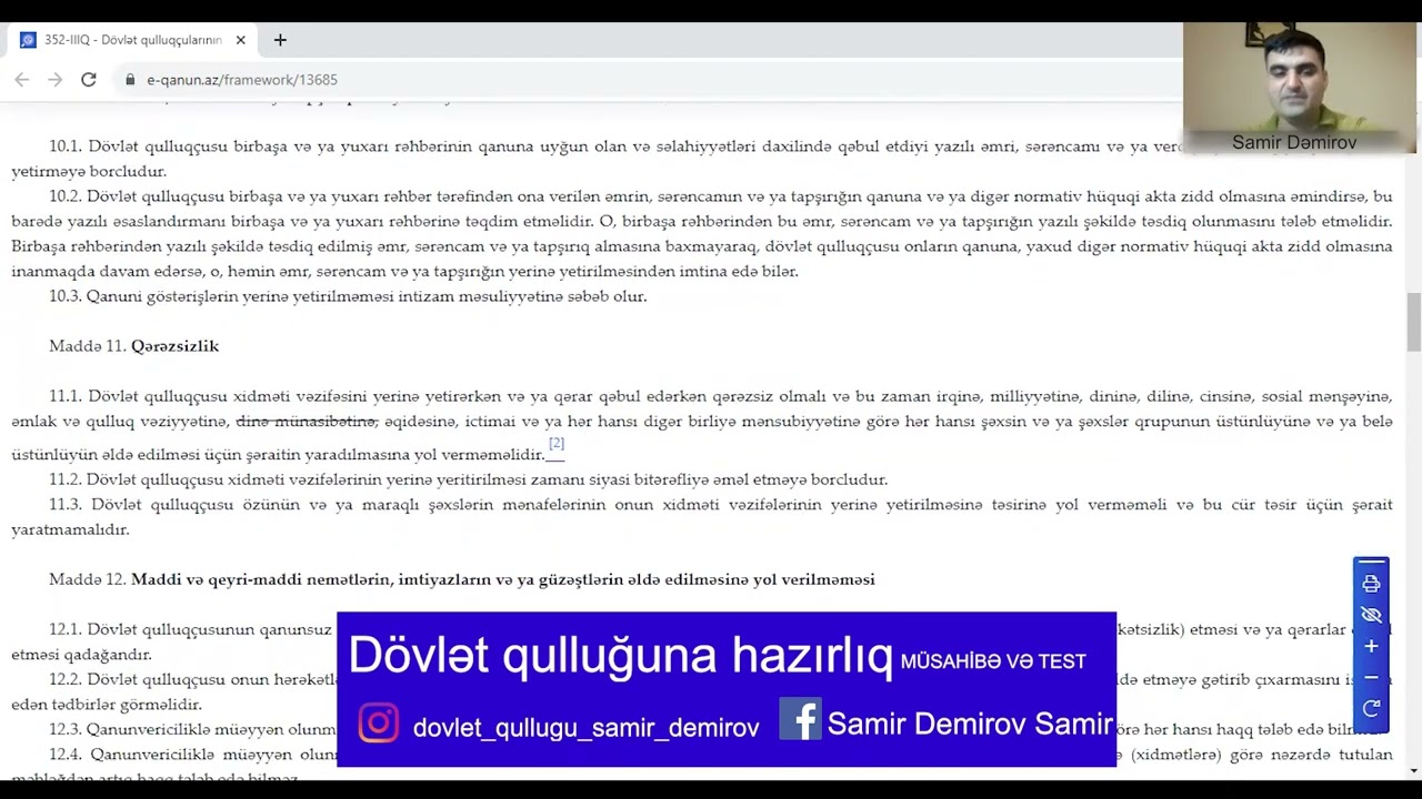 etik davranis qaydalari dovlet qulluqu dovlet qulluqcularinin etik davranis qaydalari samir demirov