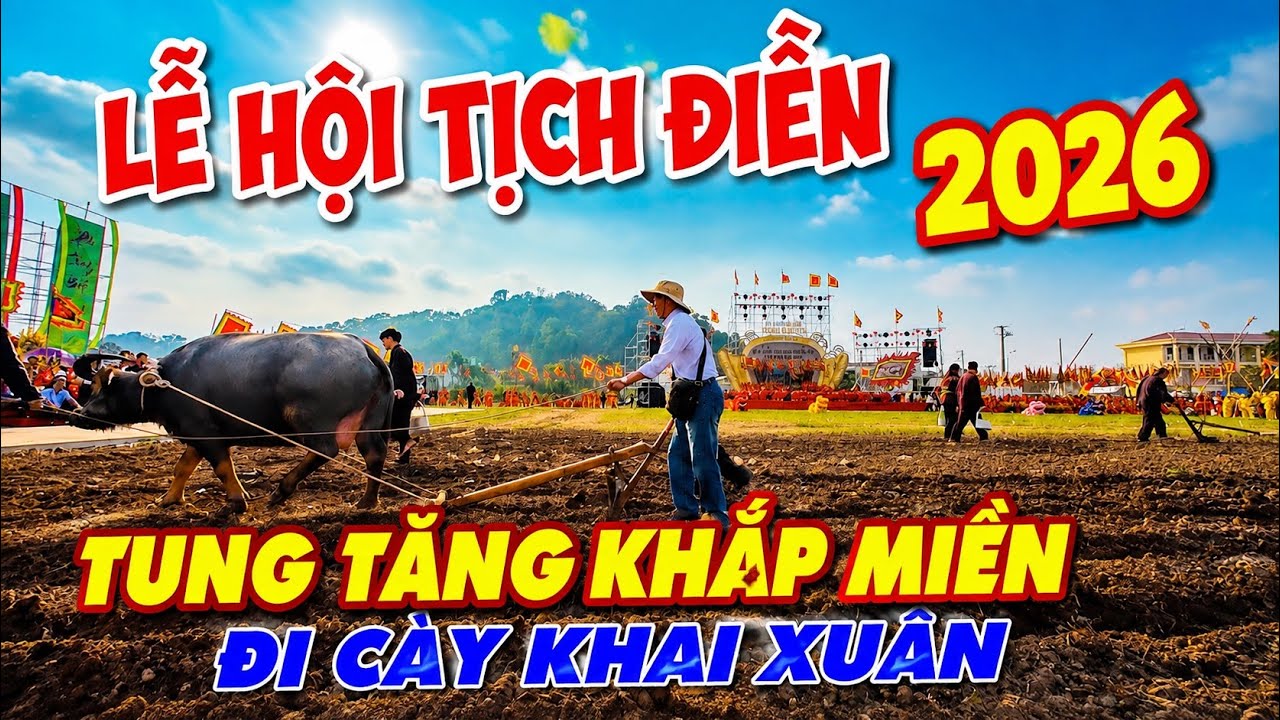Đầu năm đi lễ hội Tịch Điền 2026 được trải nghiệm cày ruộng bằng trâu.
