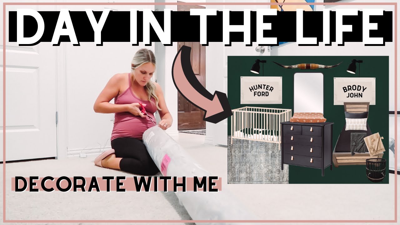 DAY IN THE LIFE OF A MOM OF 2 | DECORATING NURSERY FOR BABY #3 | NEST WITH ME | Amanda Little