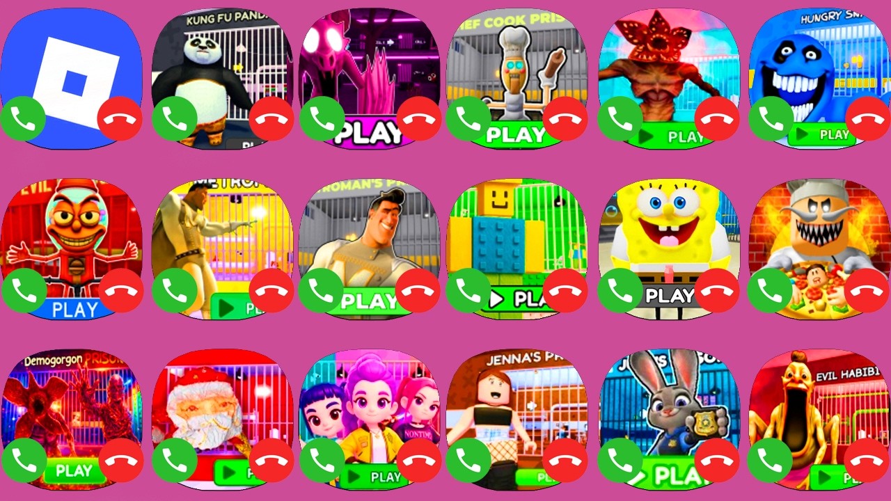 ROBLOX.Kung Fu Panda Prison Run,💜CHEF COOK PRISON RUN,Escape Mr Funny's ToyShop!,Roblox Hard Mode...