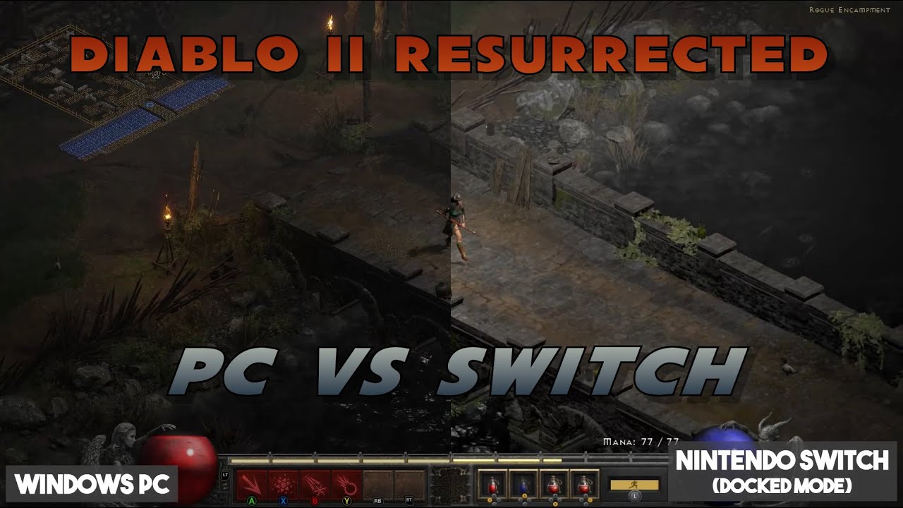 Diablo 2: Resurrected (PC vs Docked Nintendo Switch) Comparison