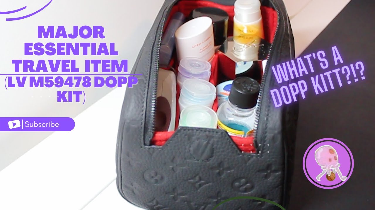 Major Essential Travel Item (Louis Vuitton Dopp Kit / Toiletry Bag (M59478 Black Leather) )