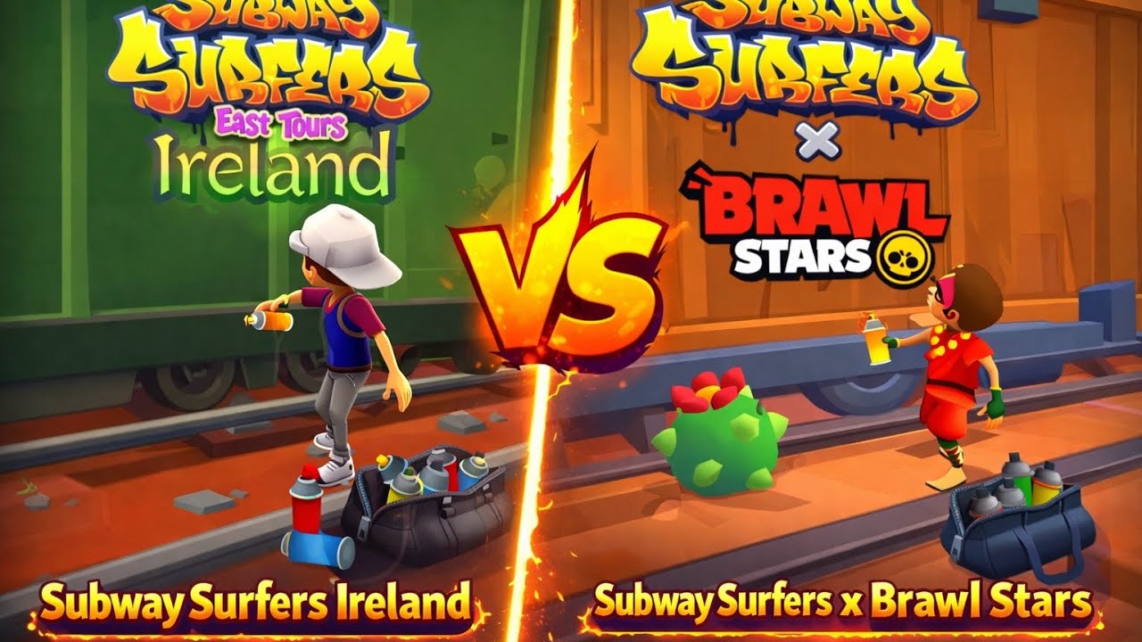 Subway surfers :- Eastern ireland 🆚 Brawl stars 2025 Map Comparison
