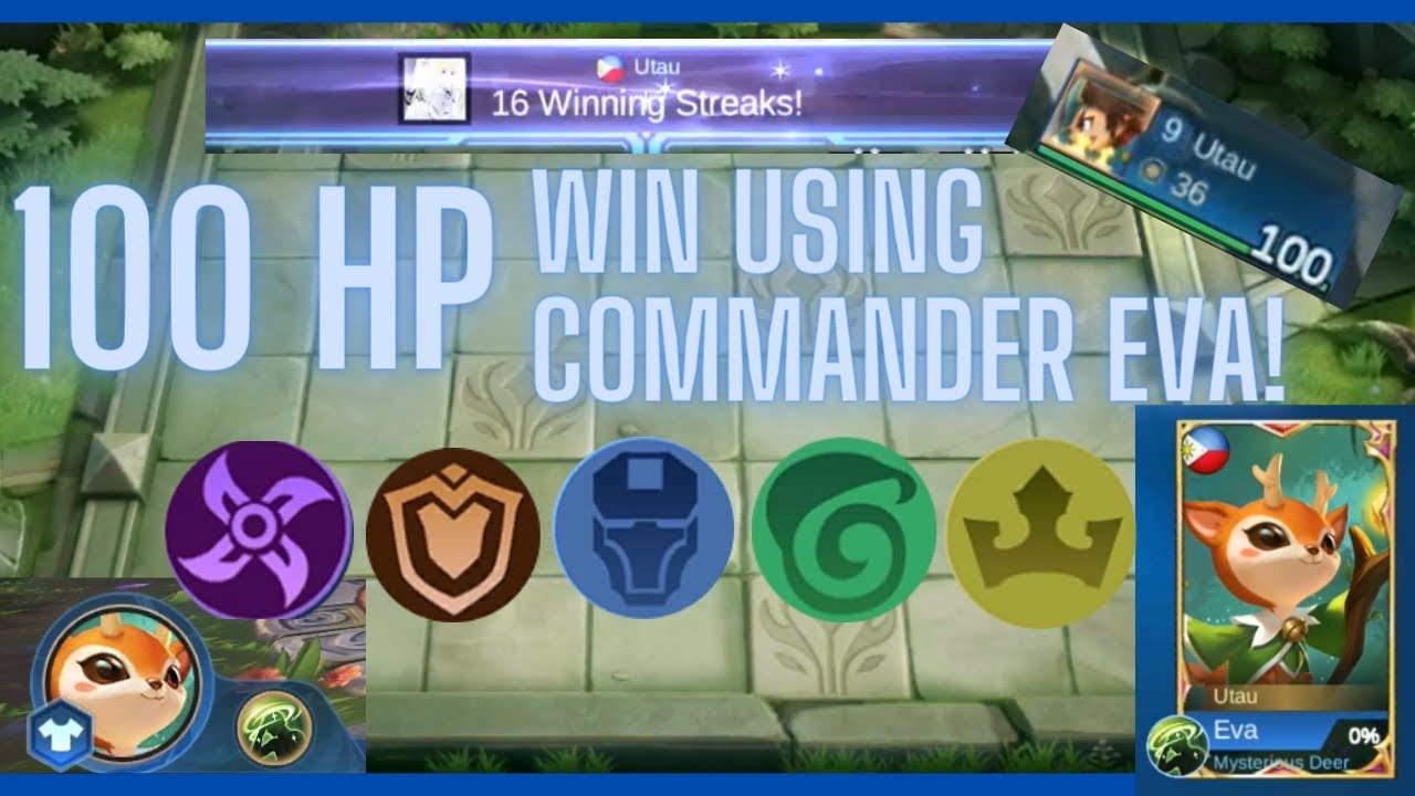 100 HP WIN USING COMMANDER EVA'S FIRST ABILITY! | Magic Chess | MLBB