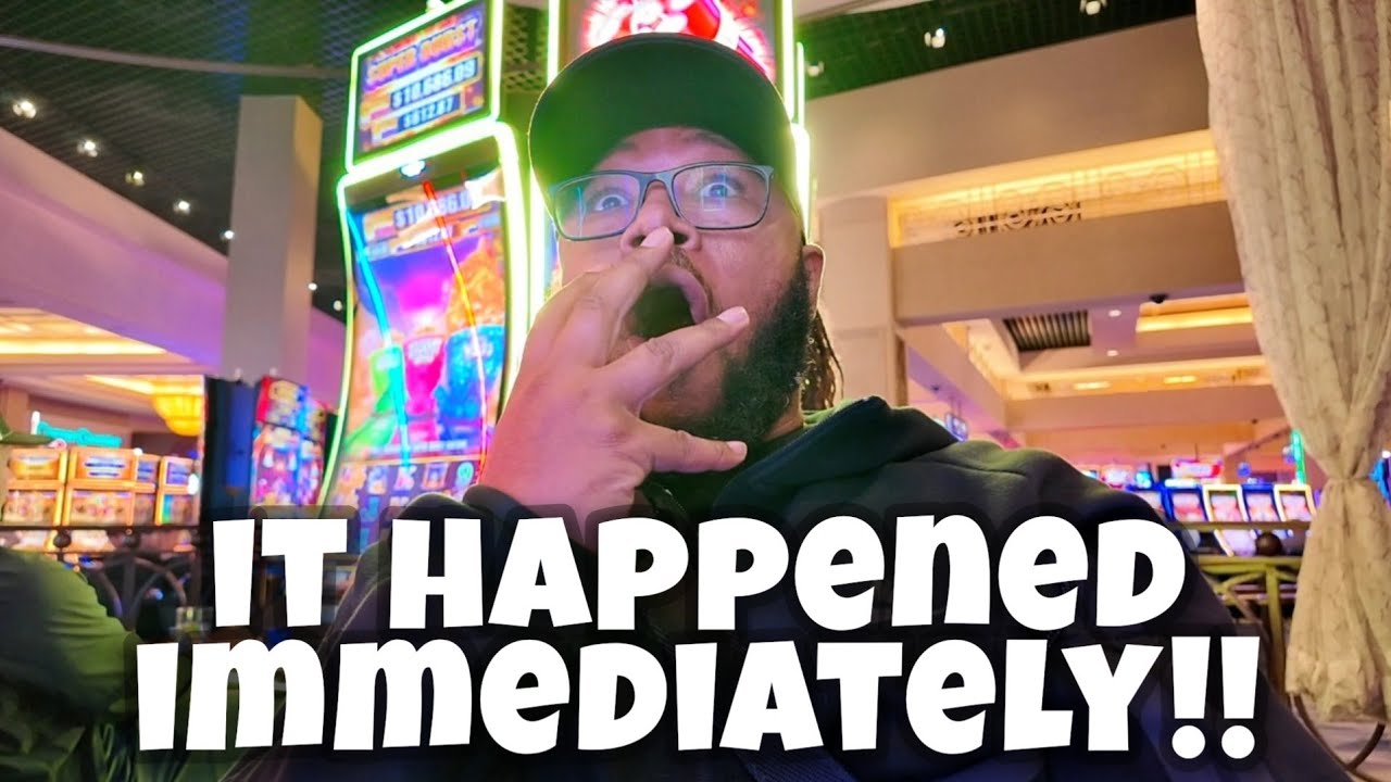 I Sat Down At This Slot Machine And Won Immediately!!