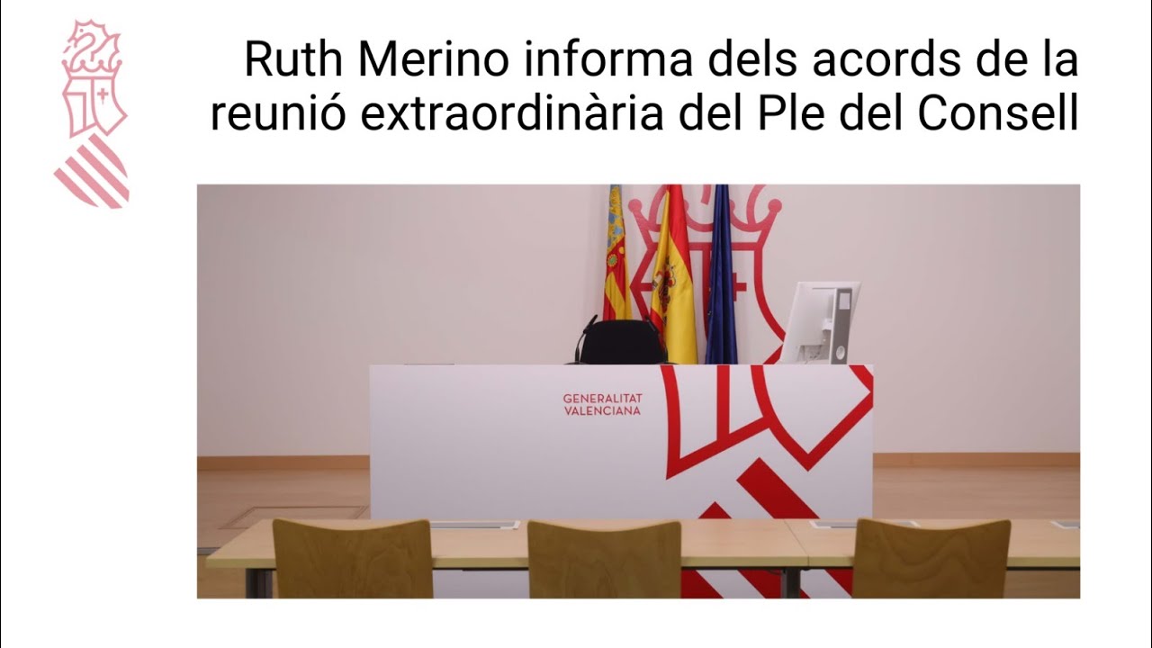 🔴🏛  Ruth Merino informa dels acords tractats en la reunió extraordinària del Ple del Consell