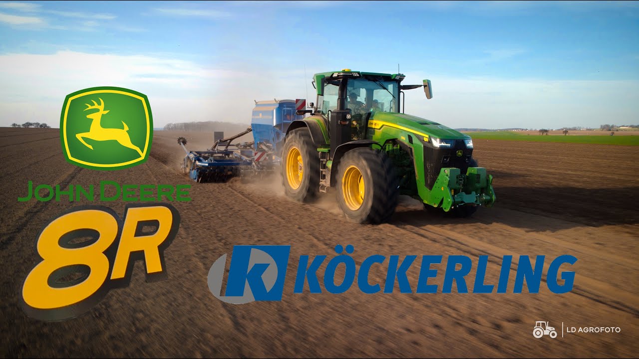 NEW! John Deere 8R370 + Köckerling VITU 600  - sowing peas