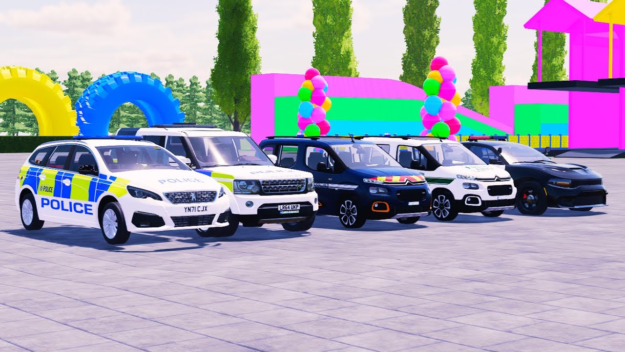 Transporting police Cars | white, black | Crazy Police Cars Driving! game farming simulator 22