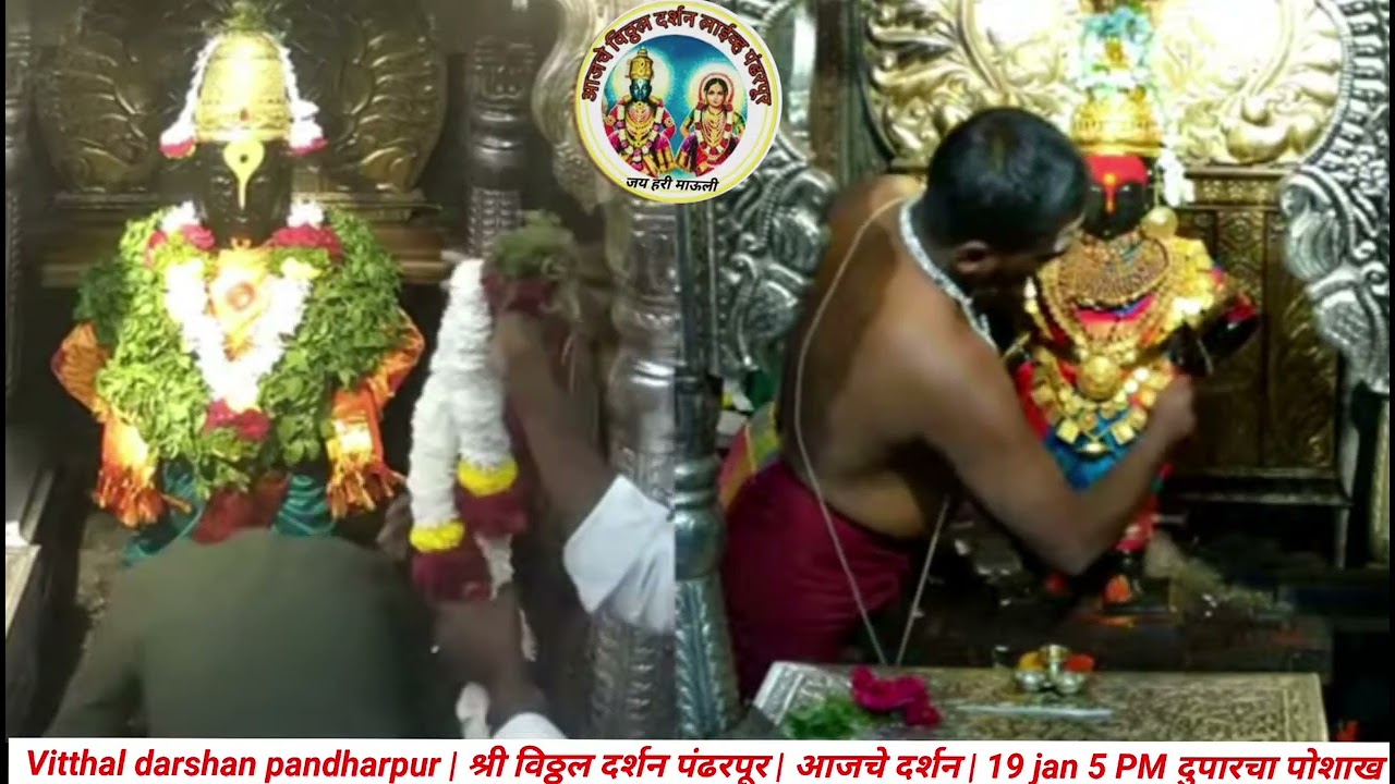 Vitthal darshan pandharpur | श्री विठ्ठल दर्शन पंढरपूर | आजचे दर्शन | 19 jan 5 PM दुपारचा पोशाख 