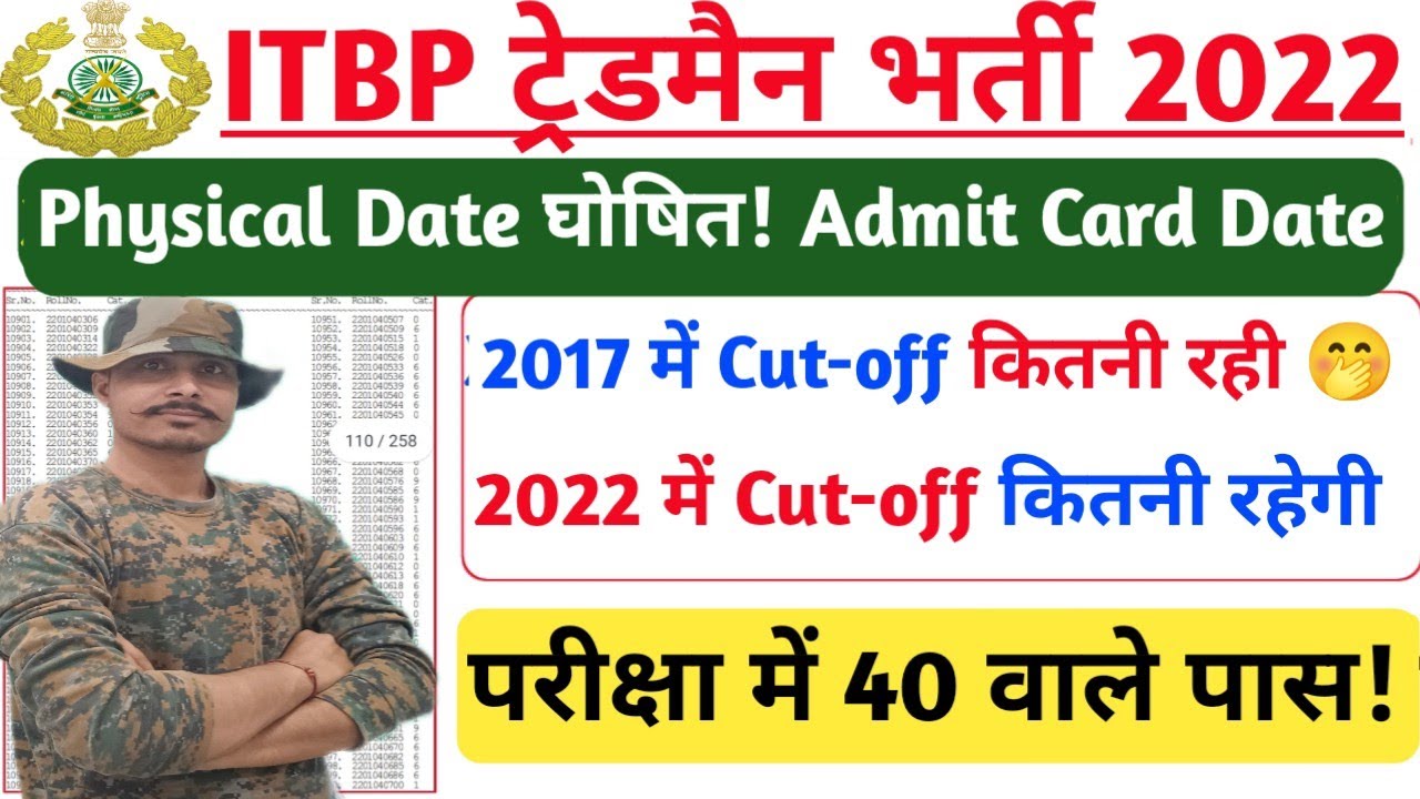 ITBP TRADESMAN Previous year Cut-off 🤭 ITBP TRADESMAN Physical Date घोषित ll ITBP TRADESMAN CUT-OFF