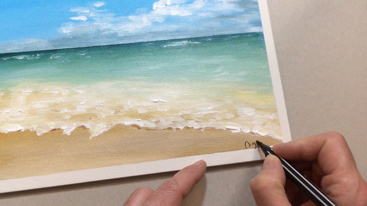 Peinture Acrylique , peindre une plage facilement