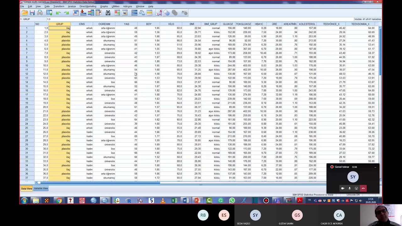 Korelasyon, Regresyon, Tanı, Roc ve Survival Analizleri SPSS UYGULAMASI