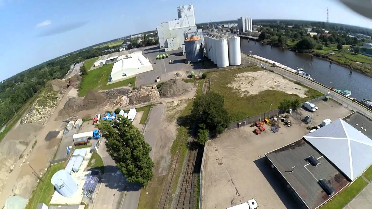 Flug über Oldenburg - 200 m Höhe - Hafen / Agravis Donnerschwee Utkiek - Quadcopter Xiaomi Yi