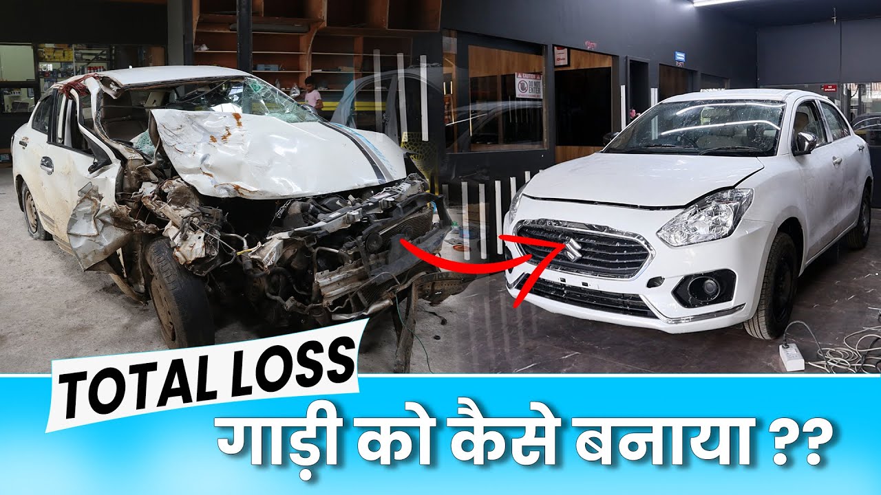 Swift dzire 2019 model accident repairing #totalloss #swiftdizire