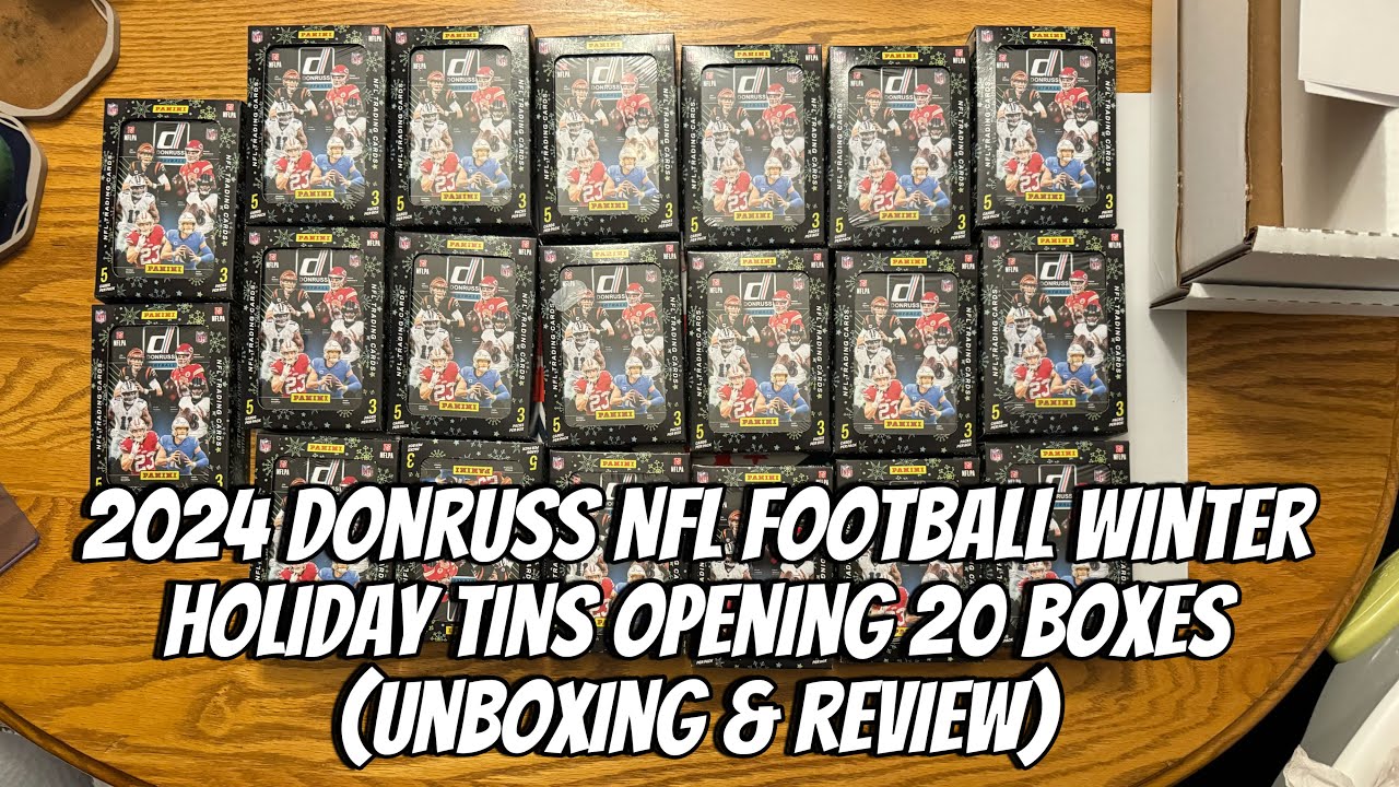 2024 Donruss NFL Football Winter Holiday Tin Opening 20 boxes (Unboxing & Review)