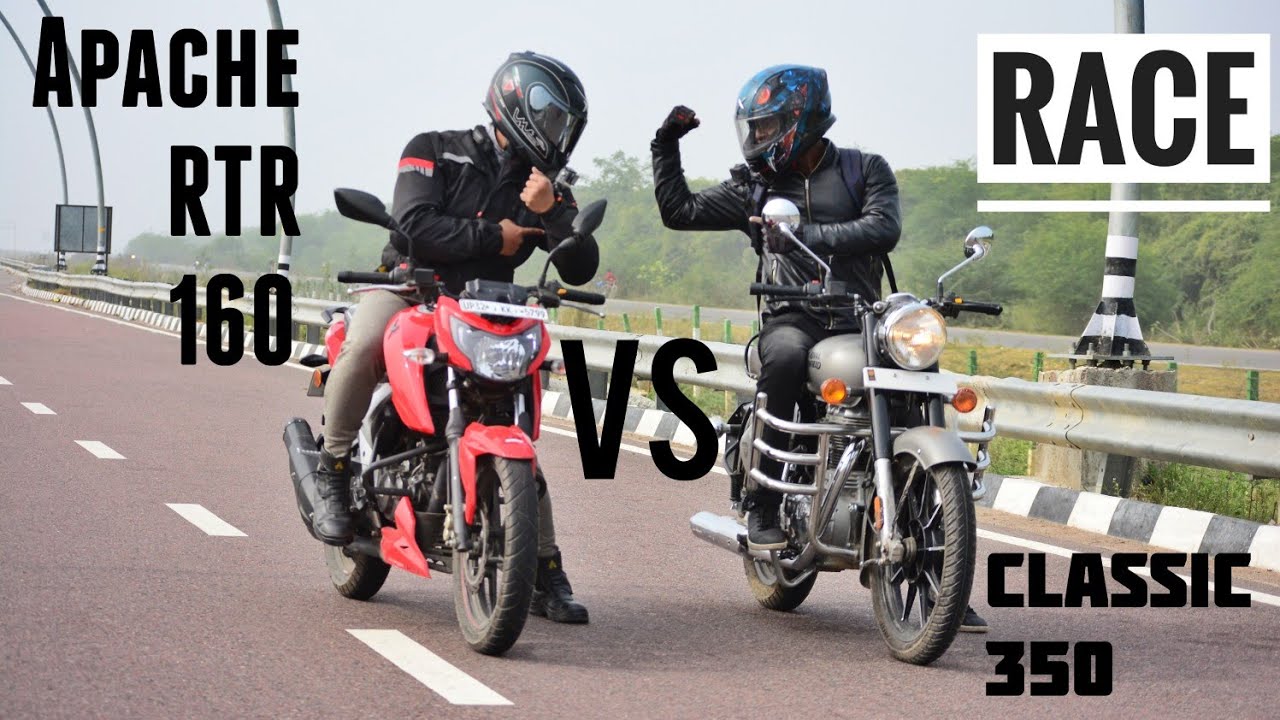Royal Enfield Bullet 350 Vs Apache RTR 160 4V | Race Till Their Potential