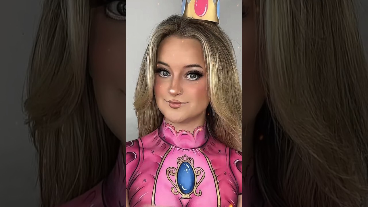 Princess Peach Makeup???💕😱 #Shorts