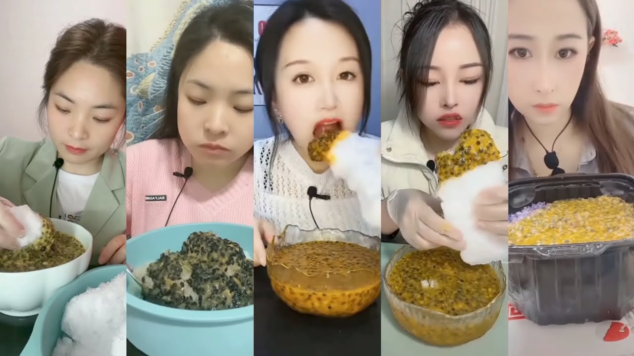 ASMR ICE EATING PASSION FRUIT CRUNCHY