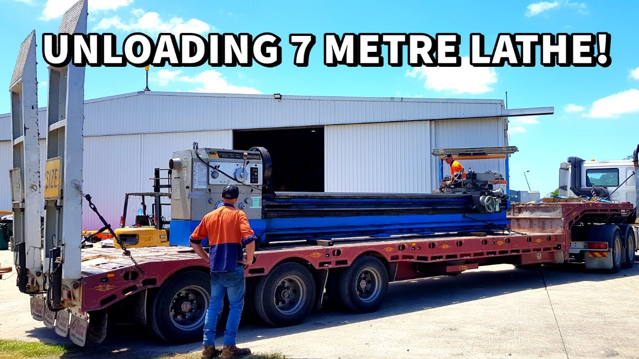 Moving Workshop Around and Unloading 7 Metre Lathe | Workshop Machinery