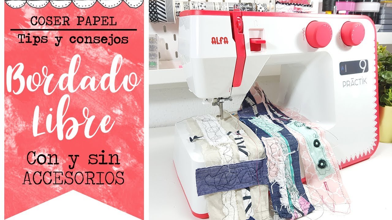 Como hacer Bordado libre con la máquina de coser SIN la placa cubredientes y su prensatelas.
