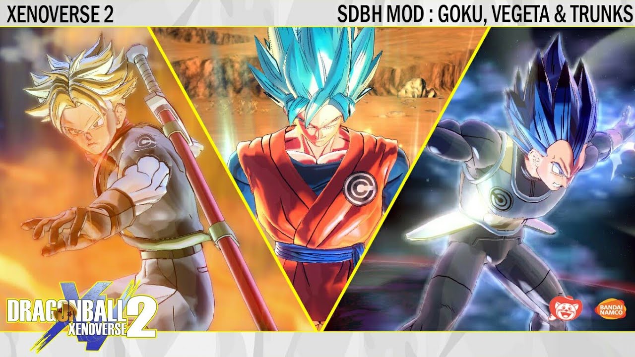 SDBH : Goku, Vegeta & Trunks | Dragonball Xenoverse 2 Characters Mod
