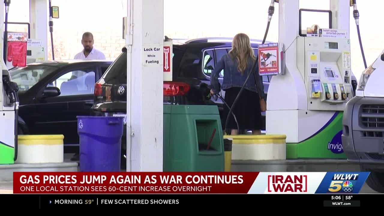 Gas prices see another jump across Greater Cincinnati as war with Iran continues