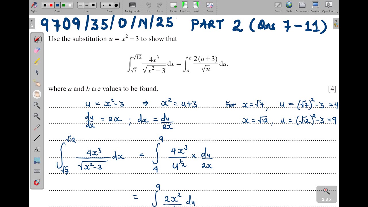 9709/35/O/N/25 -- A LEVEL PURE MATHEMATICS 3 PAPER 35 OCT/NOV 2025 PART 2 (QNS 7 - 11)
