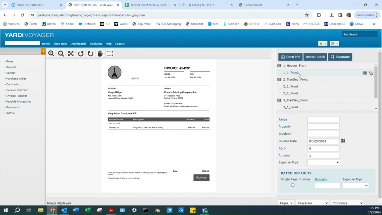 One Way to Process Invoices in Yardi